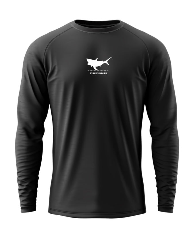 Black Performance Shark Fish Fumbler Shirt