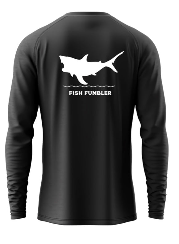 Black Performance Shark Fish Fumbler Shirt